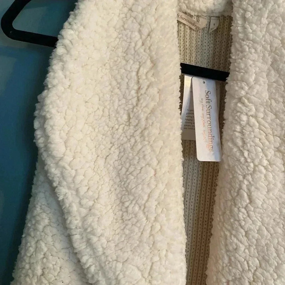 Soft Surroundings NWT heavenly soft St Moritz vest - ivory - small - pockets - Picture 5 of 9